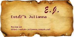 Estók Julianna névjegykártya